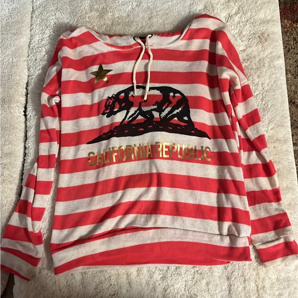 California Women’s Striped Pink Hoodie